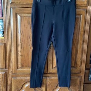 Black rayon/nylon/spandex slim leg pants
